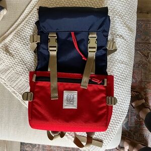 TOPO DESIGNS ROVER PACK NAVY BLUE RED backpack bag